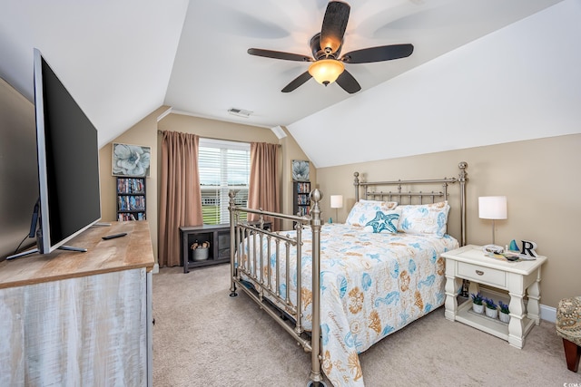 5475 Elba Way Unit 1601, Myrtle Beach, SC 29579 - carpeted bedroom with lofted ceiling and ceiling fan