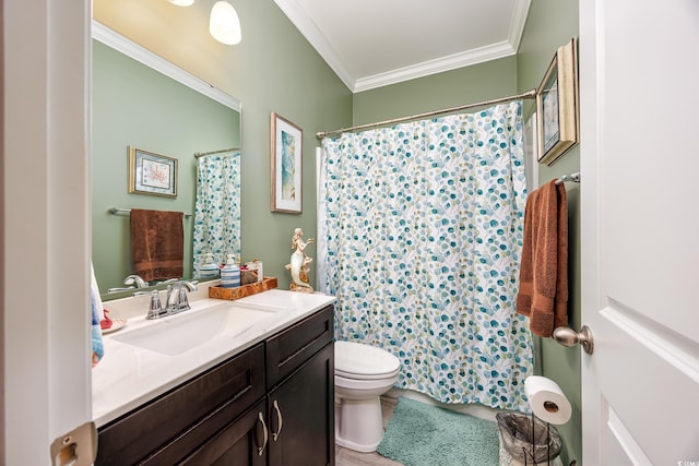 5475 Elba Way Unit 1601, Myrtle Beach, SC 29579 - full bath featuring ornamental molding, vanity, and a shower with shower curtain