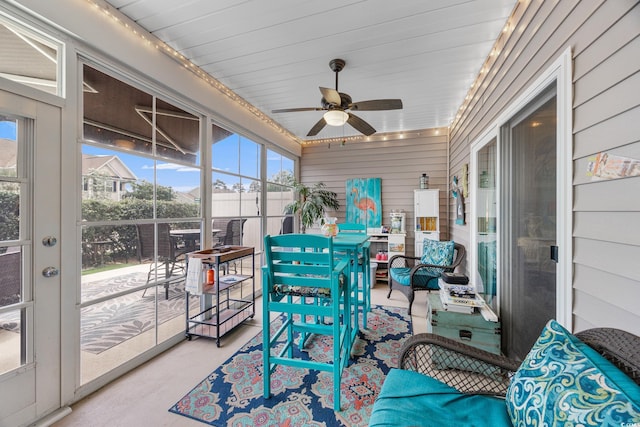 5475 Elba Way Unit 1601, Myrtle Beach, SC 29579 - sunroom / solarium featuring ceiling fan