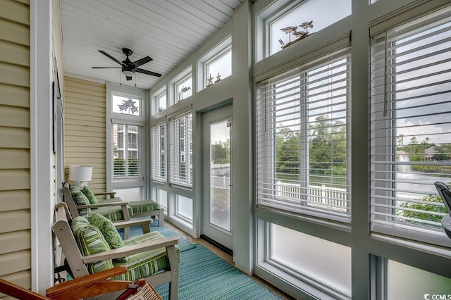 601 Hillside Dr N Unit 3704, North Myrtle Beach, SC 29582 - sunroom / solarium featuring ceiling fan and a water view