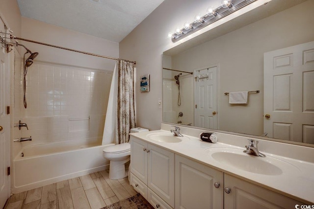601 Hillside Dr N Unit 3704, North Myrtle Beach, SC 29582 - full bathroom with shower / bath combo, double vanity, toilet, and wood finished floors