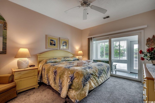 601 Hillside Dr N Unit 3704, North Myrtle Beach, SC 29582 - bedroom featuring light carpet, access to outside, and ceiling fan