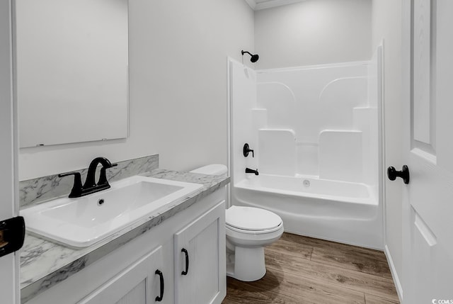 1529 Bucksport Rd, Conway, SC 29527 - full bath with toilet, vanity, wood finished floors, and shower / bathtub combination