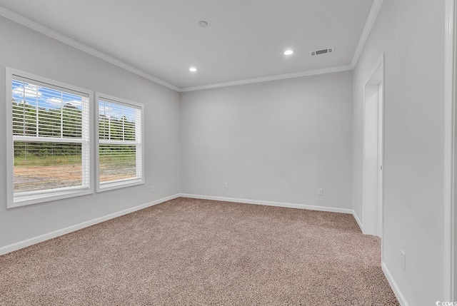 1529 Bucksport Rd, Conway, SC 29527 - empty room featuring carpet, baseboards, crown molding, and recessed lighting