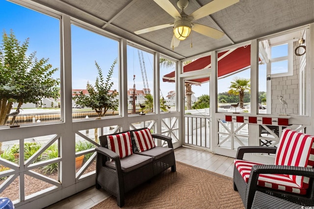 4396 Baldwin Ave Unit 30, Little River, SC 29566 - sunroom featuring ceiling fan