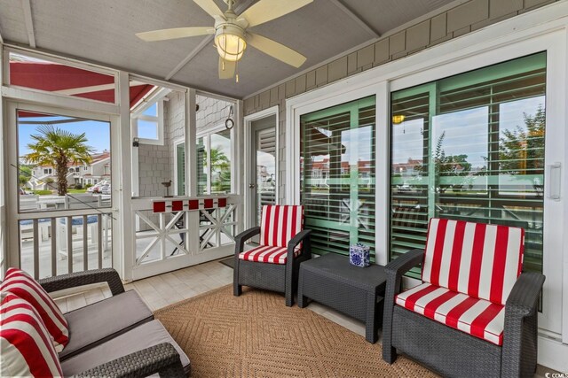 4396 Baldwin Ave Unit 30, Little River, SC 29566 - sunroom / solarium featuring a ceiling fan