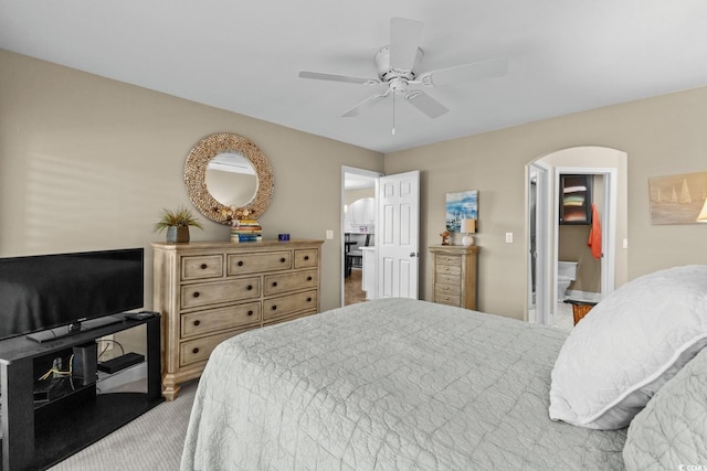 4396 Baldwin Ave Unit 30, Little River, SC 29566 - bedroom with carpet floors, arched walkways, and ceiling fan