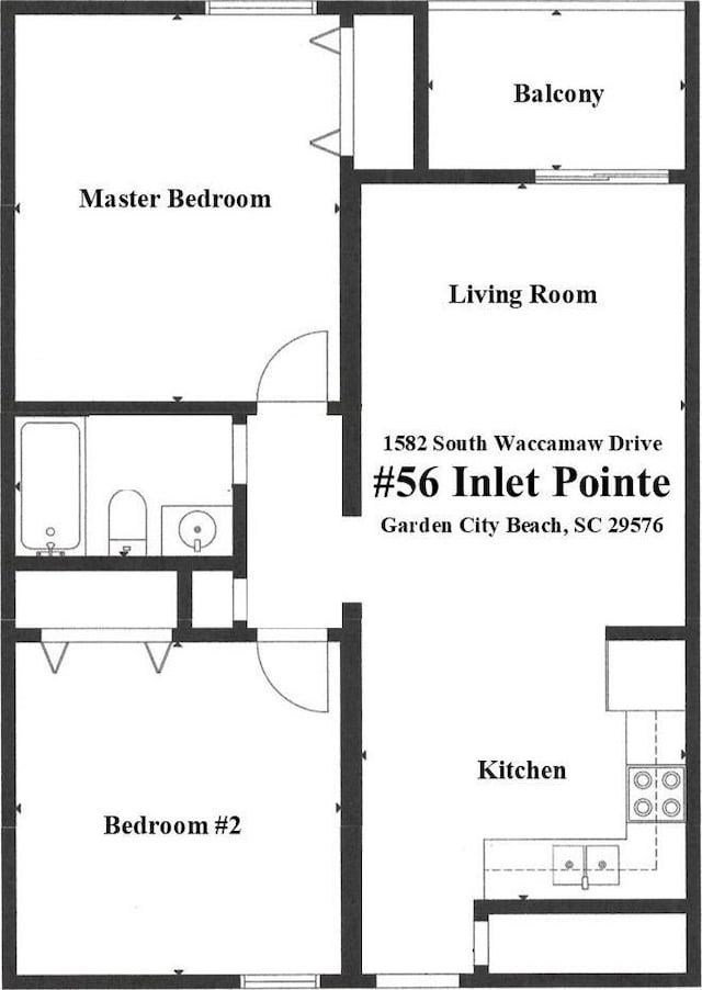 1582 S Waccamaw Dr Unit 56, Garden City Beach, SC 29576 - home floor plan