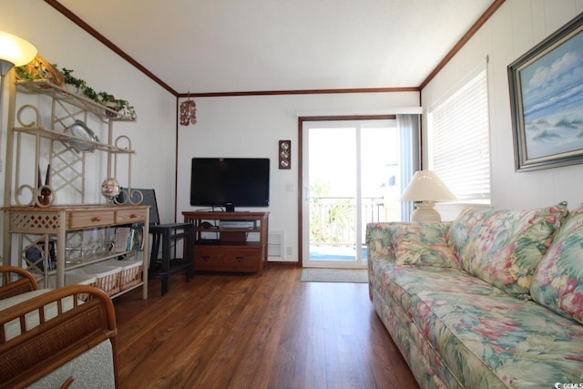 1582 S Waccamaw Dr Unit 56, Garden City Beach, SC 29576 - living area with wood finished floors and crown molding