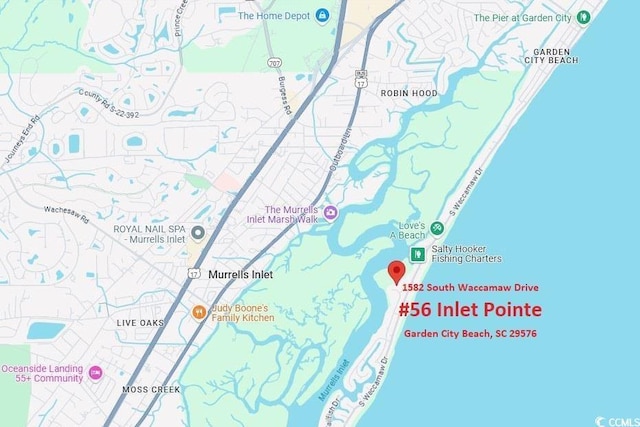 1582 S Waccamaw Dr Unit 56, Garden City Beach, SC 29576 - map of property with streets / nearby areas