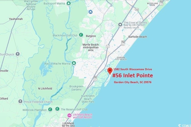 1582 S Waccamaw Dr Unit 56, Garden City Beach, SC 29576 - map of property location