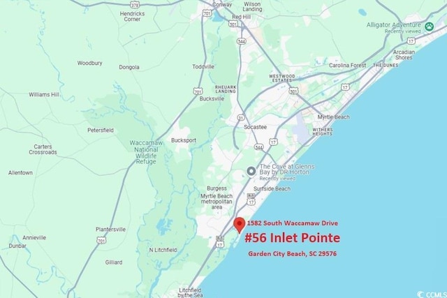 1582 S Waccamaw Dr Unit 56, Garden City Beach, SC 29576 - map of property location