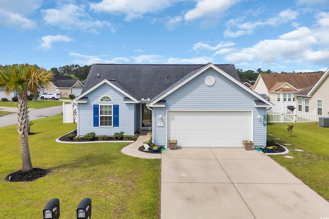 252 Heath Dr, Longs, SC 29568 - view of front of property with concrete driveway, a garage, and cooling unit
