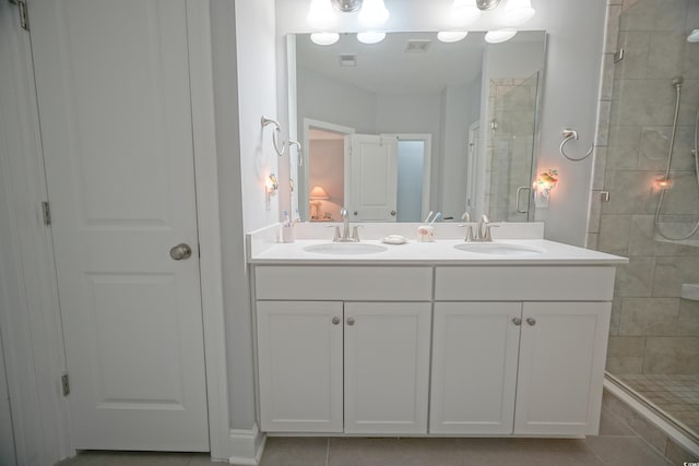 148 Splendor Cir, Murrells Inlet, SC 29576 - full bathroom with a shower stall, double vanity, and tile patterned flooring