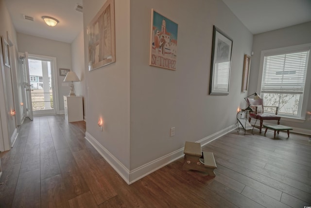 148 Splendor Cir, Murrells Inlet, SC 29576 - hall featuring wood-type flooring, healthy amount of natural light, and baseboards
