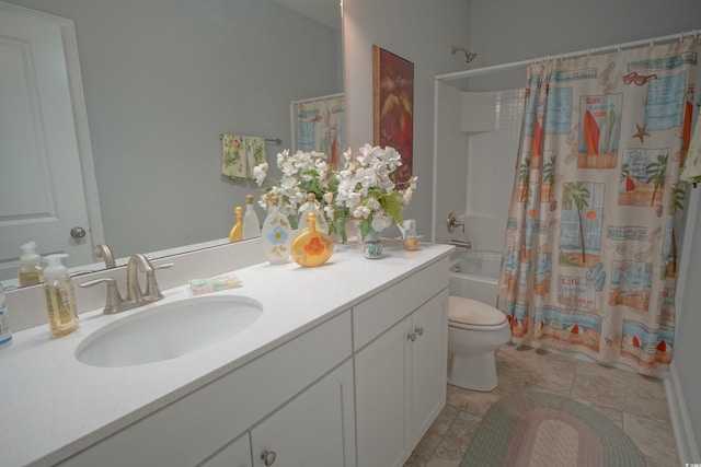 148 Splendor Cir, Murrells Inlet, SC 29576 - bathroom featuring vanity, toilet, shower / bathtub combination with curtain, and tile patterned floors
