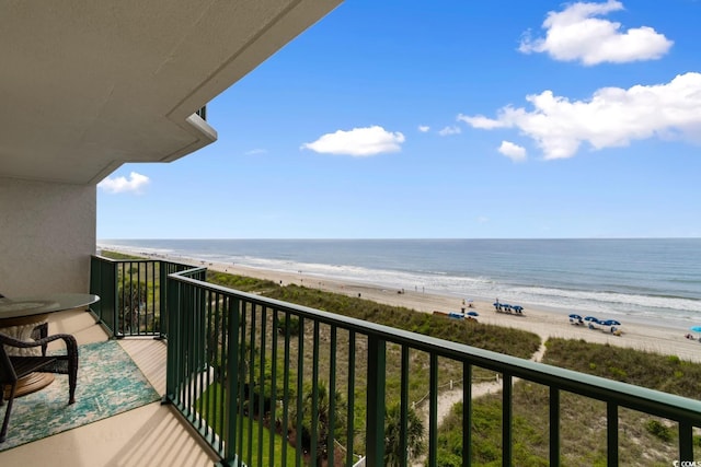 4505 S Ocean Blvd Unit 5D, North Myrtle Beach, SC 29582 - balcony featuring view of water and beach