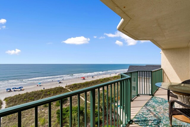 4505 S Ocean Blvd Unit 5D, North Myrtle Beach, SC 29582 - balcony with view of water and beach