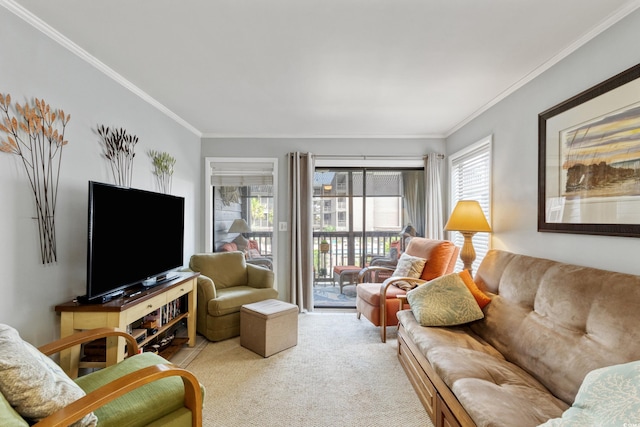 202 N Ocean Blvd Unit 109, North Myrtle Beach, SC 29582 - carpeted living area with crown molding
