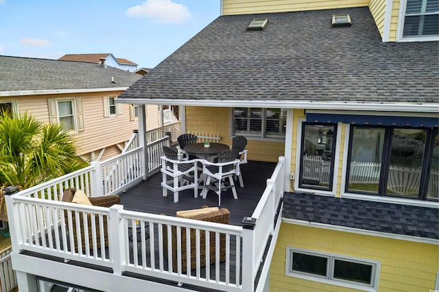 39 Newport St, Ocean Isle Beach, NC 28469 - wooden deck featuring outdoor dining area