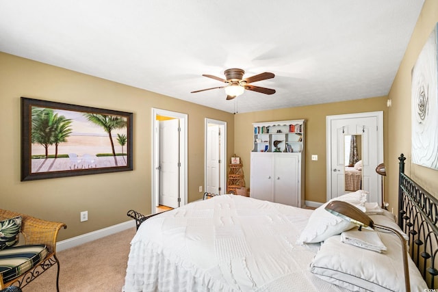 1119 Links Rd, Myrtle Beach, SC 29575 - bedroom with carpet flooring, baseboards, and ceiling fan