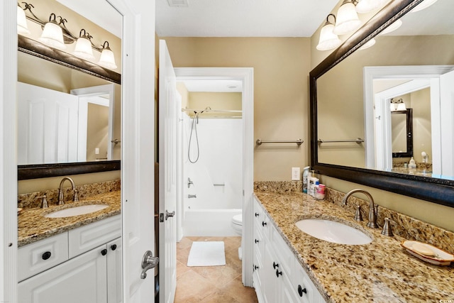 1119 Links Rd, Myrtle Beach, SC 29575 - full bath with vanity, toilet, shower / tub combination, and tile patterned floors