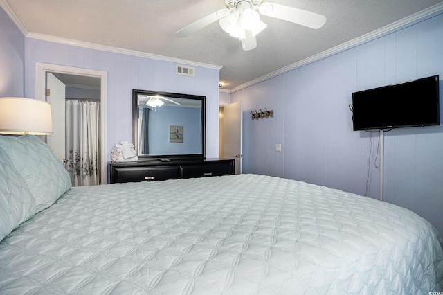 6000 N Ocean Blvd Unit 329, North Myrtle Beach, SC 29582 - bedroom with ornamental molding and ceiling fan