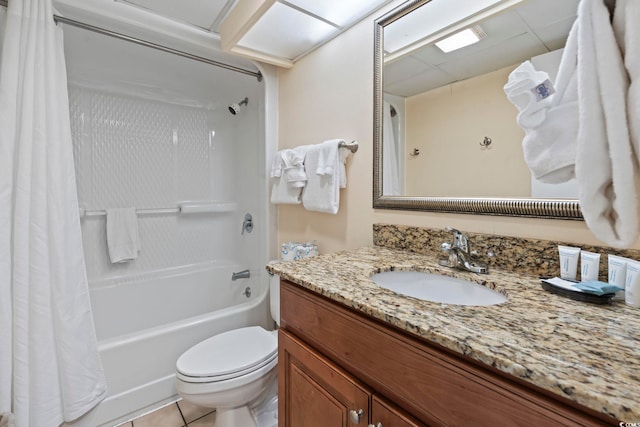 1708 N Ocean Blvd Unit 101, Myrtle Beach, SC 29577 - bathroom with vanity, shower / bath combo with shower curtain, toilet, and tile patterned flooring