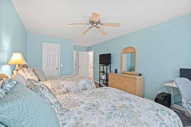503 20th Ave N Unit 55B, North Myrtle Beach, SC 29582 - carpeted bedroom featuring baseboards and ceiling fan