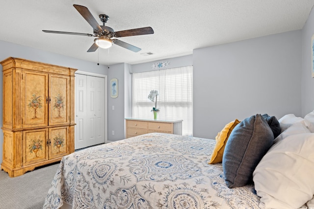 503 20th Ave N Unit 55B, North Myrtle Beach, SC 29582 - bedroom featuring light colored carpet, ceiling fan, and a closet
