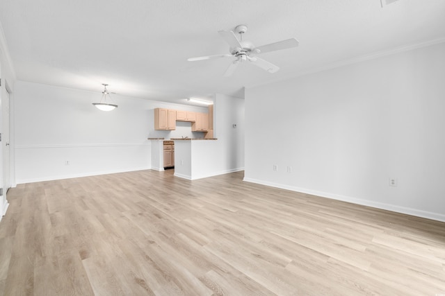 3762 Citation Way Unit 1023, Myrtle Beach, SC 29577 - unfurnished living room featuring light wood-style floors, ceiling fan, and baseboards