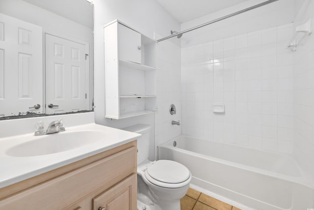 3762 Citation Way Unit 1023, Myrtle Beach, SC 29577 - bathroom with toilet, vanity, washtub / shower combination, and tile patterned floors