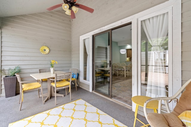435 Ocean Creek Dr Unit 2722, Myrtle Beach, SC 29572 - sunroom with outdoor dining space and ceiling fan
