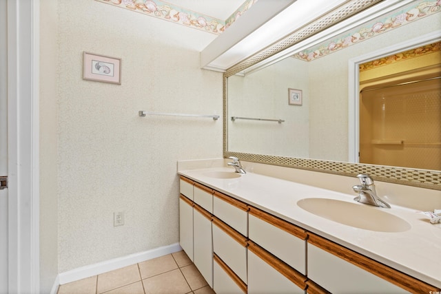 435 Ocean Creek Dr Unit 2722, Myrtle Beach, SC 29572 - full bathroom featuring tile patterned floors, double vanity, and baseboards