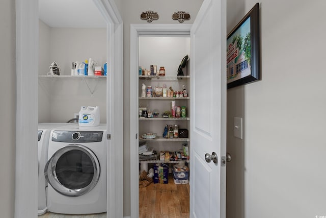 281 Lumbee Cir, Pawleys Island, SC 29585 - laundry area featuring wood finished floors and washer hookup