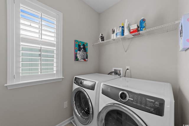 281 Lumbee Cir, Pawleys Island, SC 29585 - laundry room featuring separate washer and dryer and baseboards