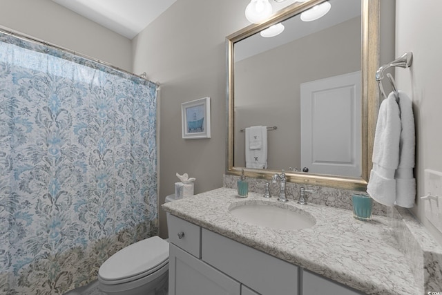 281 Lumbee Cir, Pawleys Island, SC 29585 - full bath featuring vanity, toilet, and a shower with curtain