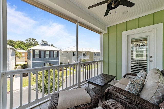 281 Lumbee Cir, Pawleys Island, SC 29585 - balcony with a ceiling fan and a residential view