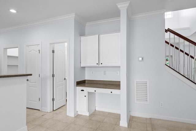 373 Skyland Pines Dr, Myrtle Beach, SC 29588 - unfurnished office featuring ornamental molding, baseboards, built in study area, and recessed lighting