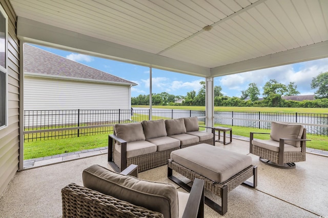 553 Pier Ct, Little River, SC 29566 - view of patio featuring an outdoor living space and a water view