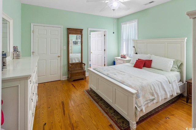 3926 Flagg St, Murrells Inlet, SC 29576 - bedroom featuring light wood-type flooring and ceiling fan