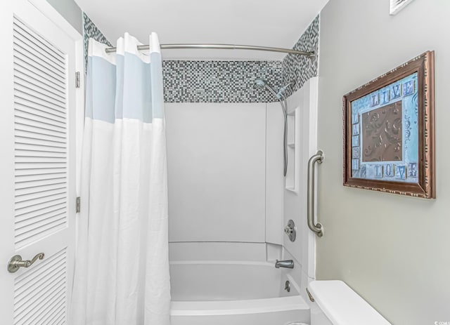 5905 S Kings Hwy Unit 1816Rt, Myrtle Beach, SC 29575 - bathroom with shower / bath combo with shower curtain and toilet