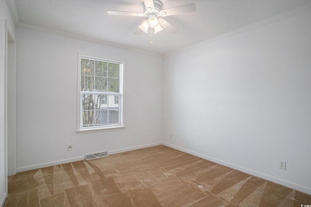 1001 Greencrest Ct, Conway, SC 29526 - unfurnished room featuring light carpet, a ceiling fan, crown molding, and baseboards