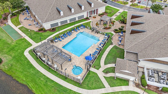 1001 Greencrest Ct, Conway, SC 29526 - view from above of property featuring a pool
