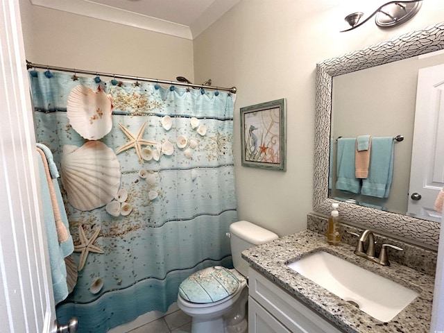 1029 Ray Costin Way Unit 909, Murrells Inlet, SC 29576 - full bathroom featuring vanity, toilet, curtained shower, and tile patterned floors