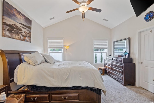 131 Crabapple Dr, Longs, SC 29568 - carpeted bedroom with lofted ceiling and a ceiling fan