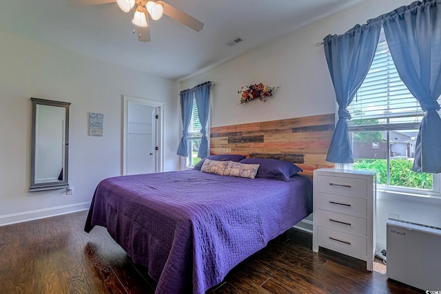 548 Fox Chase Dr, Conway, SC 29527 - bedroom featuring radiator, wood finished floors, a ceiling fan, and baseboards