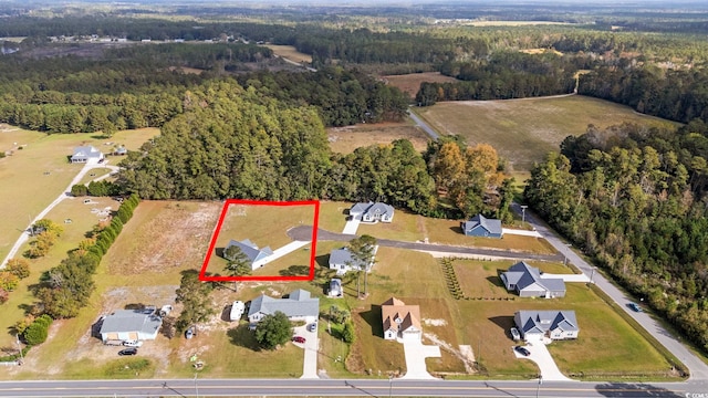 1900 Blue Bird Rd, Loris, SC 29569 - aerial overview of property's location featuring a forest and property parcel outlined