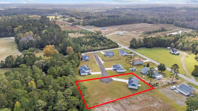 1900 Blue Bird Rd, Loris, SC 29569 - aerial view of property and surrounding area with a forest and property boundaries highlighted