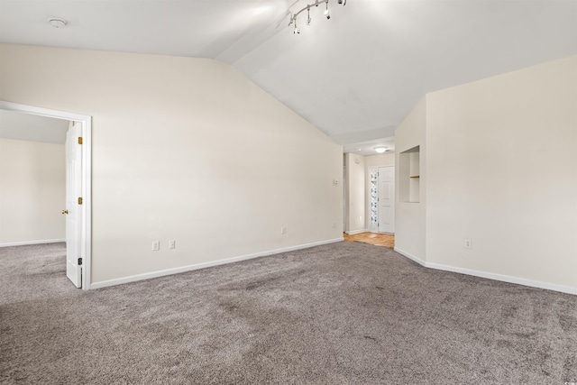 2336 Windmill Way, Myrtle Beach, SC 29579 - empty room with carpet flooring, lofted ceiling, baseboards, and a smoke detector